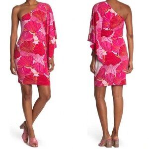 Trina Turk One Shoulder Bold Print Dress Stretch Jersey Size 2 NWT $178 RJ10111